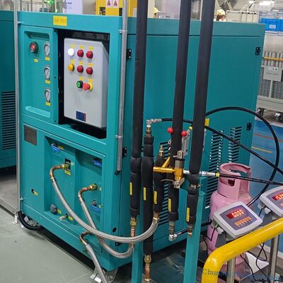 satın almak R290 R32 için 10HP Yağsız Kompresörlü ATEX Sertifikalı Soğutucu Geri Kazanım Makinesi online manufacture